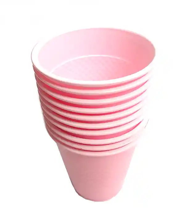 Vaso Desechable Deluxe Plastico 7 Oz Rosado Sempertex X 10