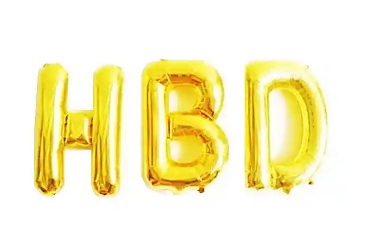 Letras Metalizadas Inflables Hbd Dorado