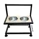 Comedero Doble Elevado - Ajustable 5 Niveles De Altura