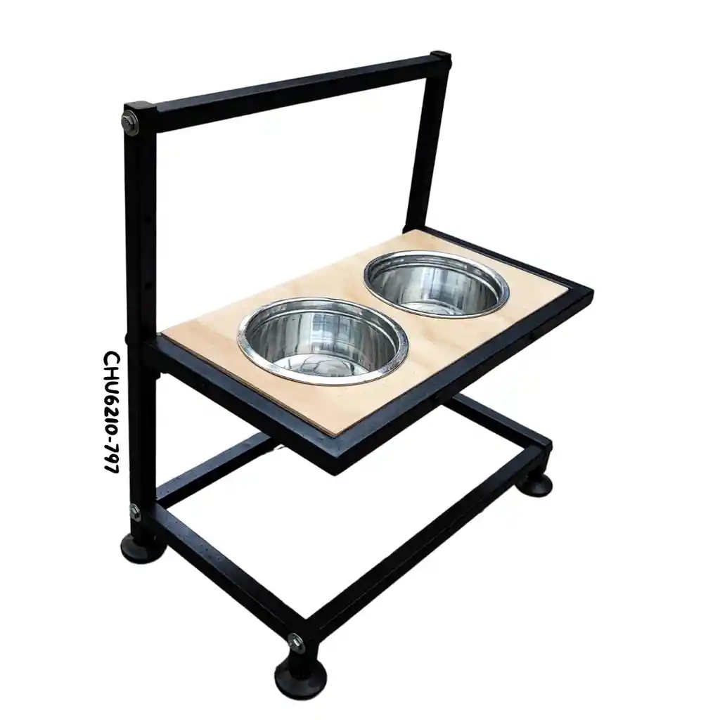Comedero Doble Elevado - Ajustable 5 Niveles De Altura