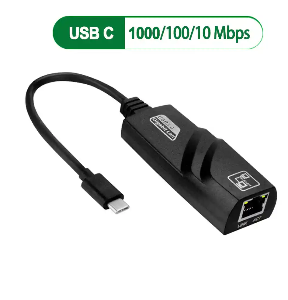 Adaptador De Usb Tipo C A A Rj45 Base 1000 Gigabit W10/linux