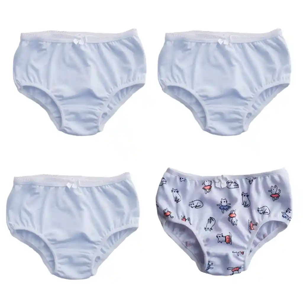 Panties Para Bebe O Niña Clasicos Estampados Por (4) Unidades