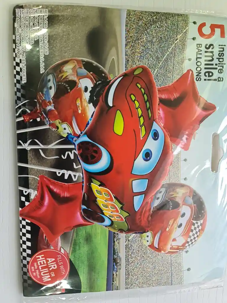 Globos Bouquet Foil Infantil Motivo Cars, Pepa, Nave Espacial Sin Inflar