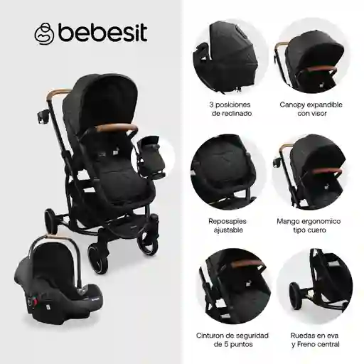 Coche Travel System Prima Black