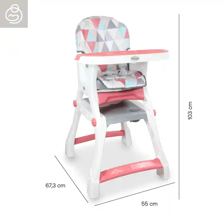 Silla Comedor Bebe Kinder City Rosa 2 En 1