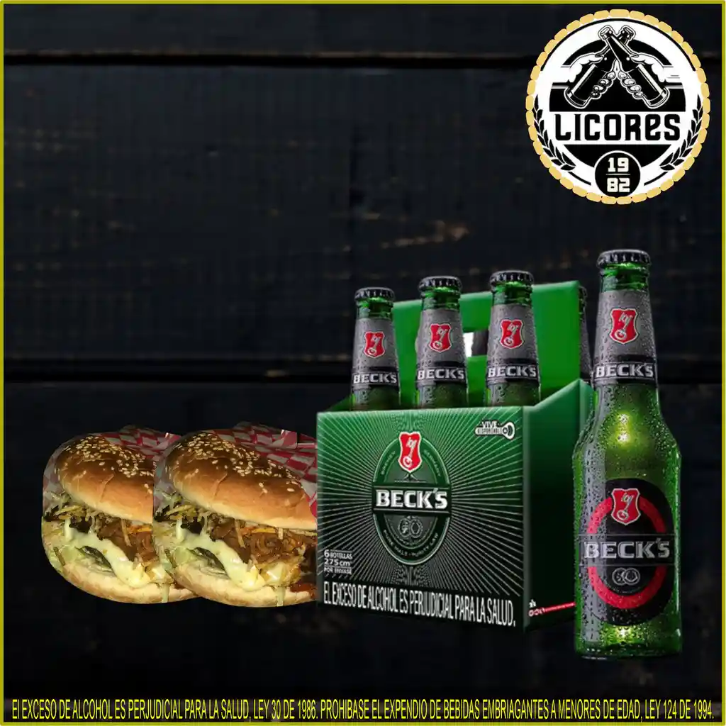 2 Hamburguesas Sencillas + Sixpack Beck´s