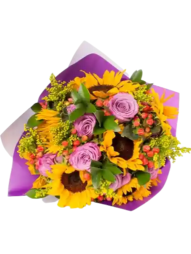 Girasoles Y Rosas Moradas, Emperico Feliz Cumpleaños