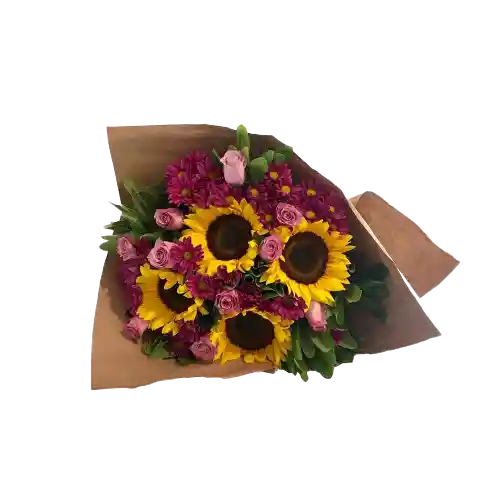Rosas Lilas , Girasoles Y Margaritas Momentos Especiales