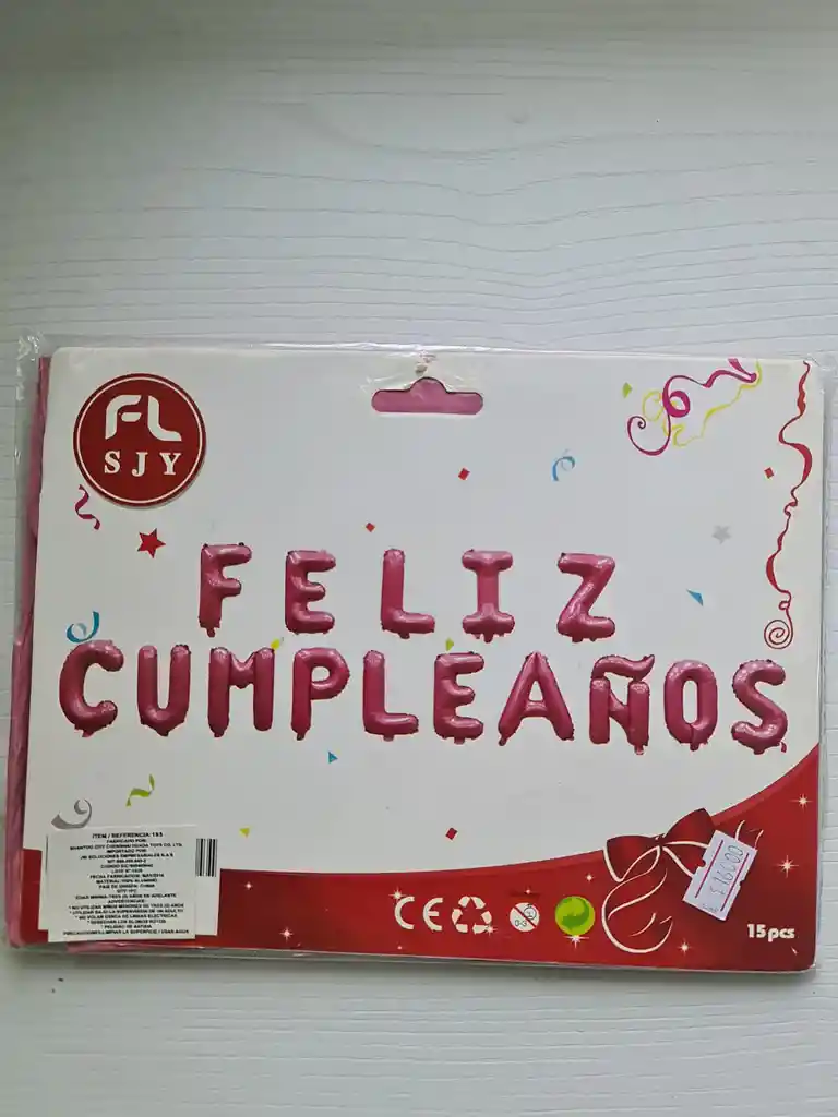 Letrero Globos Feliz Cumpleaños 14" - Colores Azul, Plateado, Multicolor, Dorado