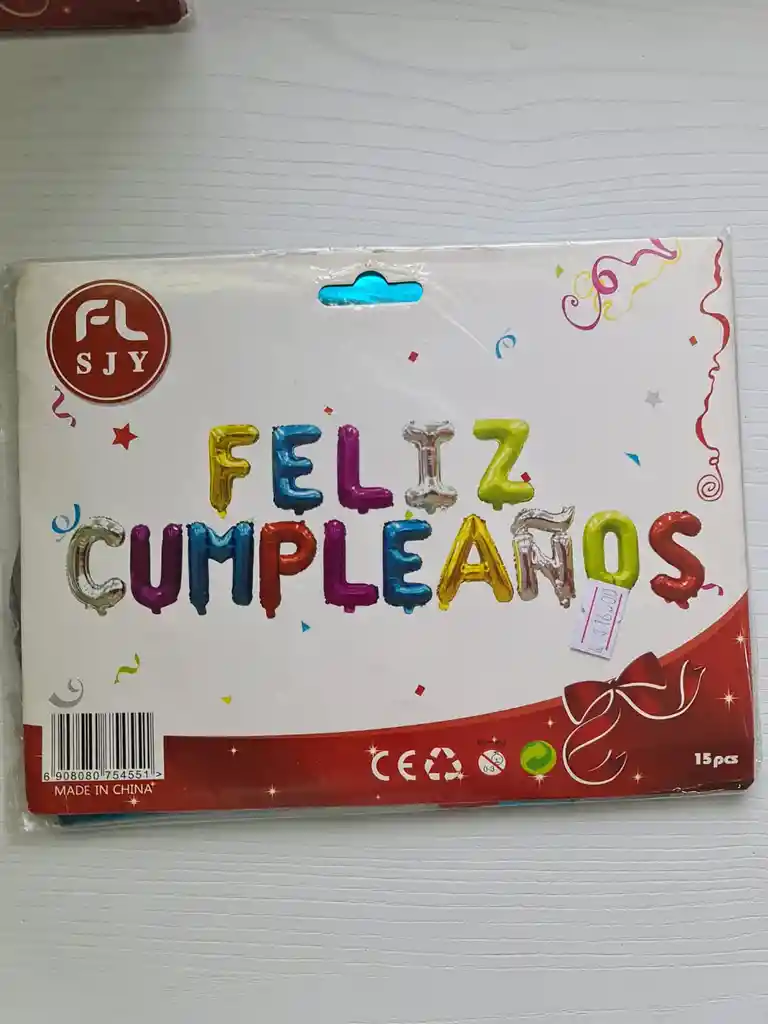 Letrero Globos Feliz Cumpleaños 14" - Colores Azul, Plateado, Multicolor, Dorado