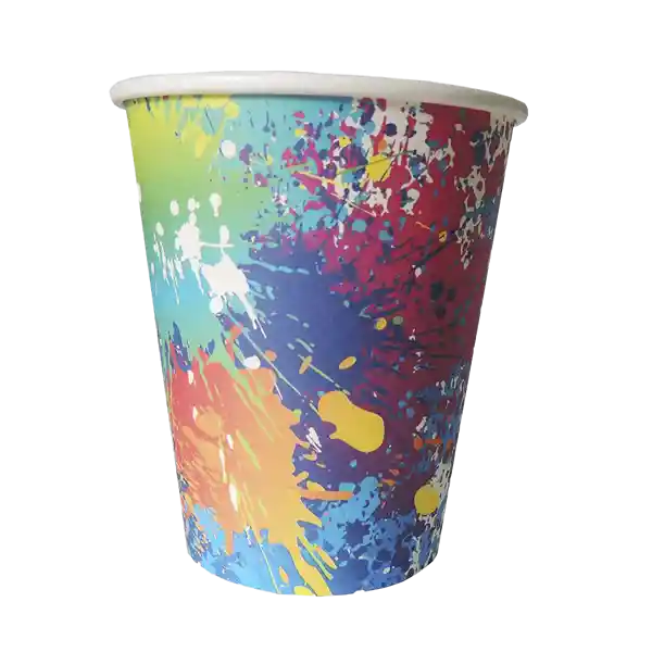 Nico Kit Fiesta -explosión De Color- Con Vasos, Platos Y Servilletas. 100% Ecológicos. (8 Personas)