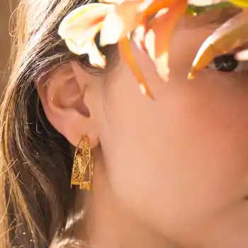 Aretes Candonga Iris En Filigrana Dorado