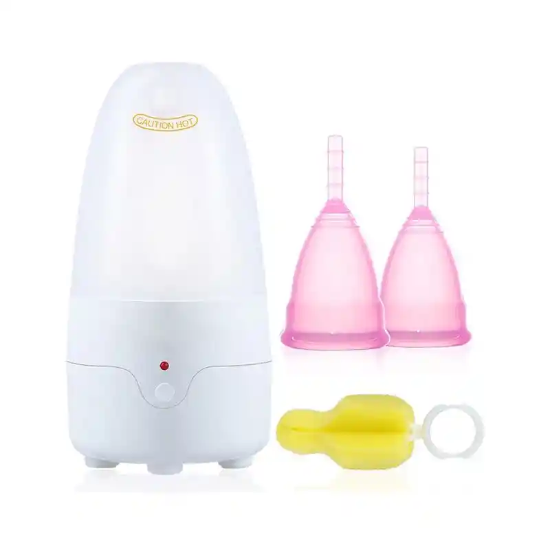 Esterilizador Copa Menstrual A Vapor + Copa S Y L + Funda + Estuche Y Pomo Limpieza