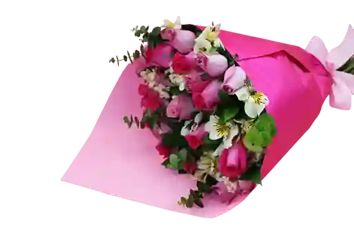 Rosas Fucsias Y Astromelias Un Buen Dia