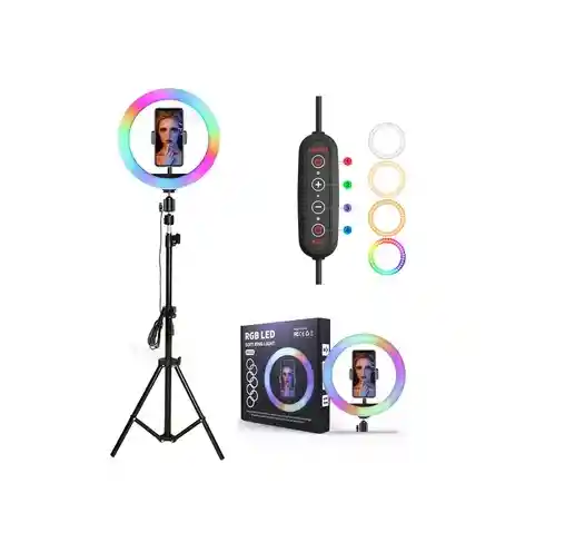 Kit Aro Led Rgb Colores Fotografia + Tripode