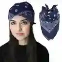 Pañoleta Para El Cabello Unisex Clásica Azul Bandana Retro Balaca Pelo