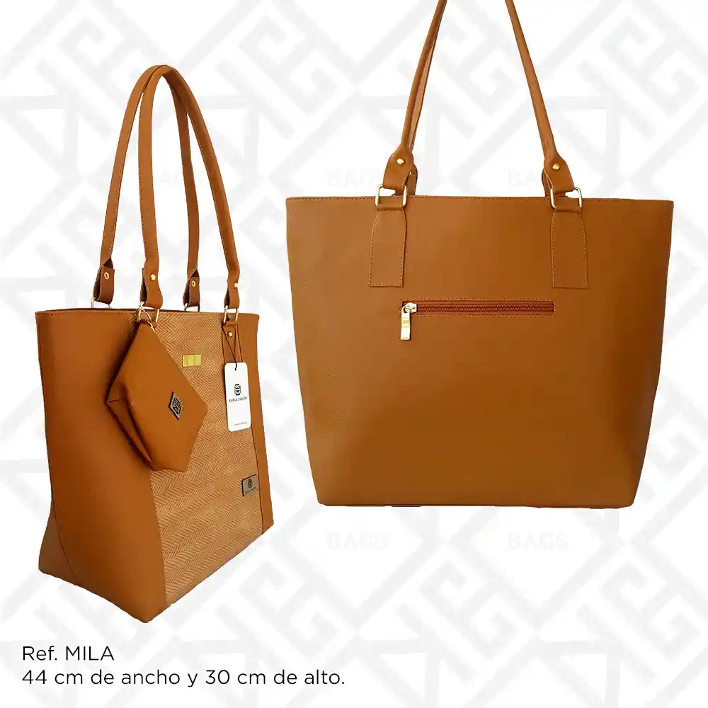 Bolso De Hombro Shopping Y Monedero Mila Miel