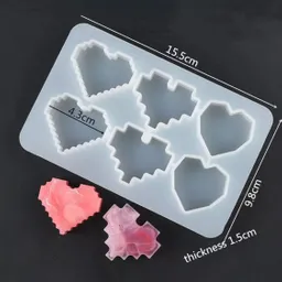 Molde Silicona Corazones Surtidos X 6