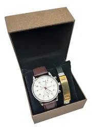 Brazalete Para Hombre + Reloj Estuche Kit Regalo