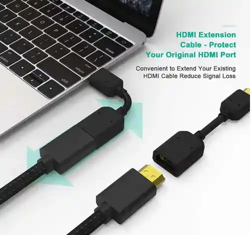 Extension Hdmi Macho A Hembra Corta 10 Cm Proteger Puerto