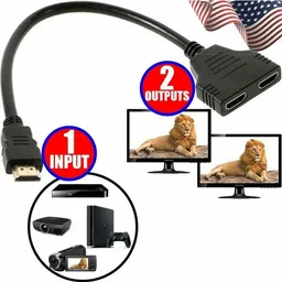 Cable Hdmi En Ye 1 Macho A 2 Hembras Misma Imagen En Dos Tvs