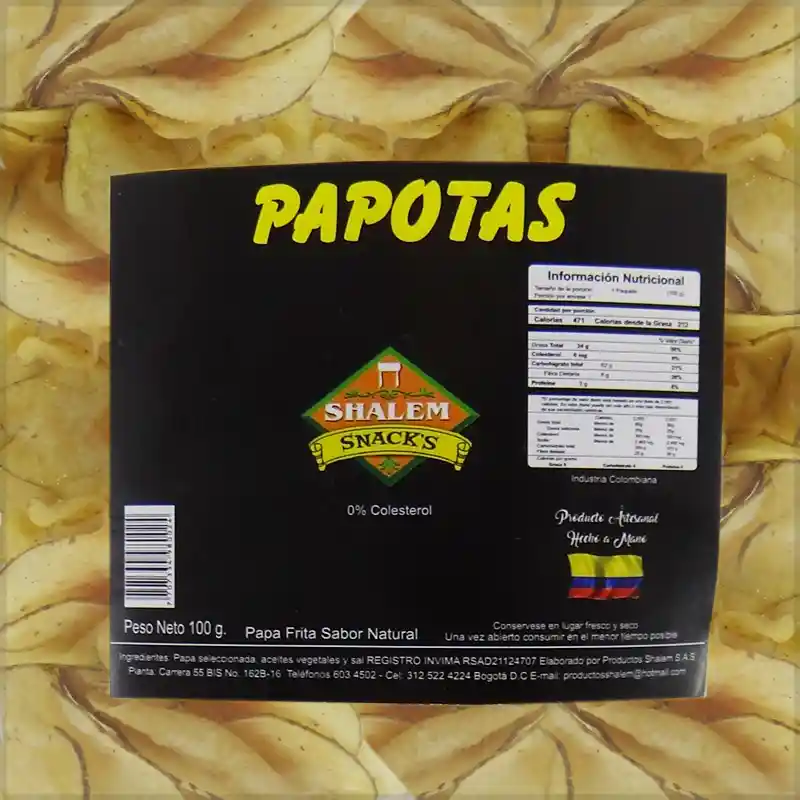 	papotas Sabor Limon Intenso 82g