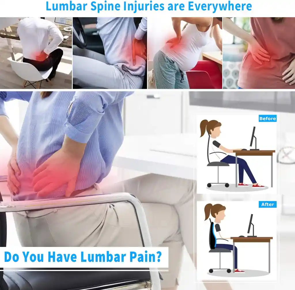 Cojin Corrector Postura Apoyo Lumbar Sillas Alivio Espalda