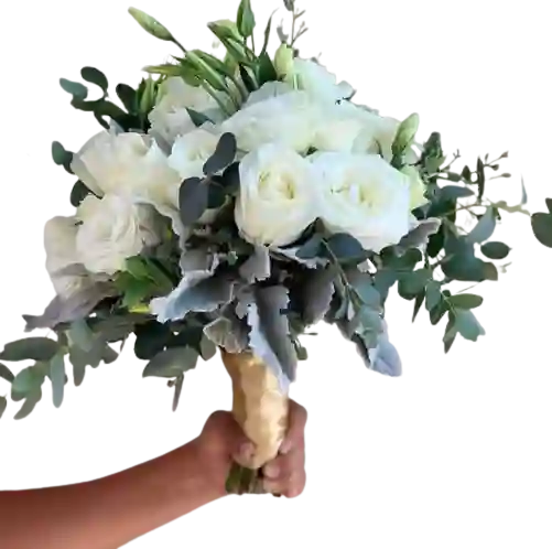 Bouquet Con Rosas Blancas