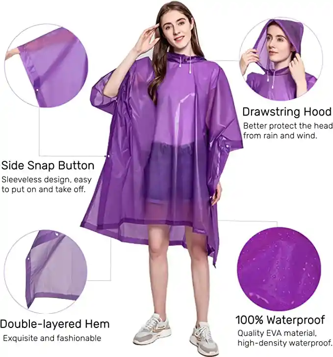 Impermeable Para Lluvia 3 En 1 Adulto Poncho Waterproof Unisex Camping Bicicleta Moto