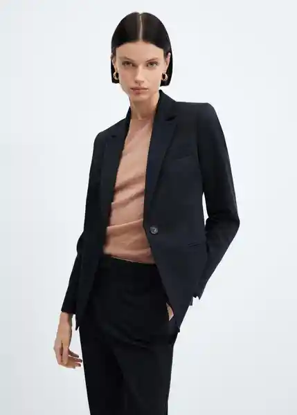 Blazer Americana Boreal Marino Talla 36 Mujer Mango