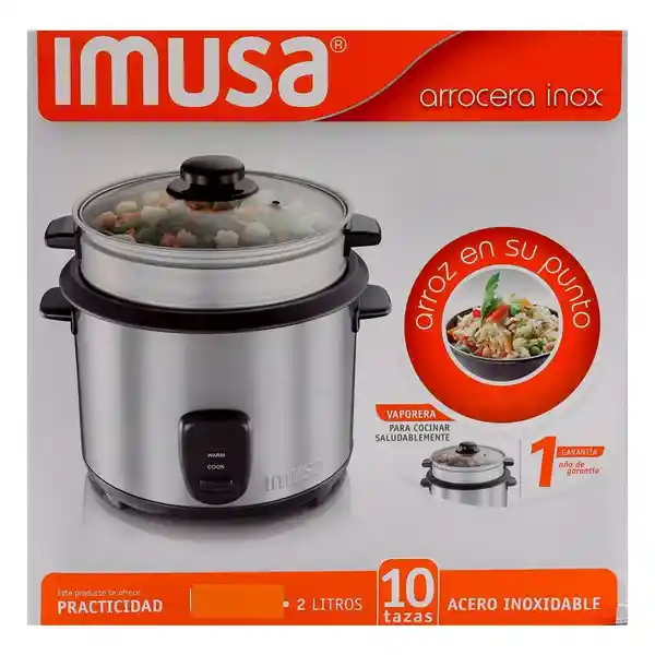 Imusa Olla Arrocera 10 Tazas Plata Inoxidable 5861027271