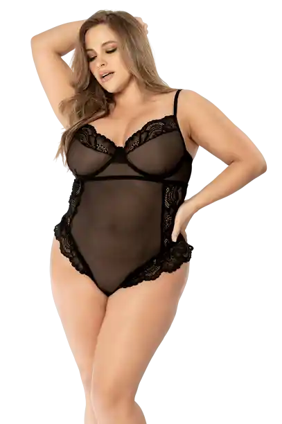 Body Negro Lili Con Varilla Talla Plus