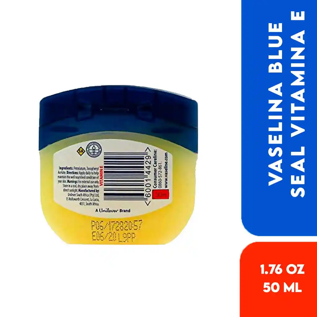 Vaseline Vaselina Blue Seal 100% Jalea Nutritiva Vitamina E 1.76 Oz (50 Ml)