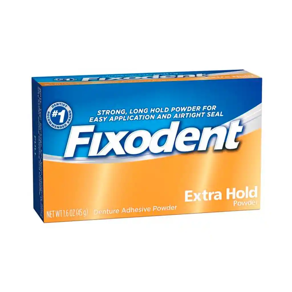  FIXODENT Polvo Adhesivo Para Dentaduras Postizasextra Hold Powder 1.6 Oz (45G) 