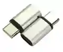 Adaptador Convertidor Iphone Hembra A Tipo C Macho Silver