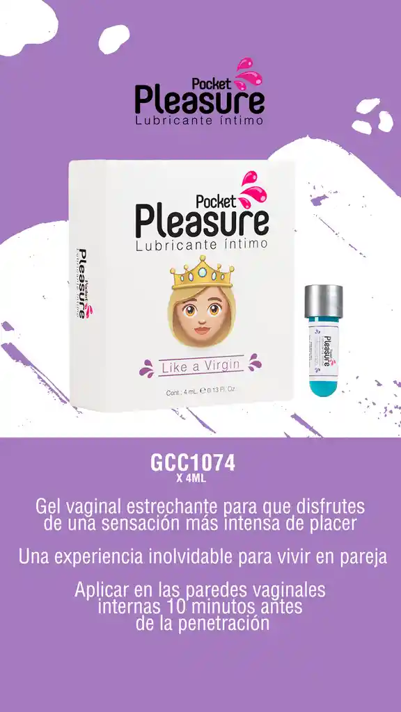 Lubricante Estrechante Pocket Frasco 4ml (like A Virgin) Siente Mucho Mas