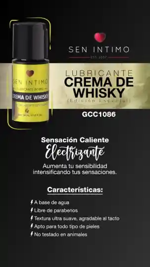 Lubricante Electrizante Caliente Sabor A Crema De Whisky 30ml Edicion Especial