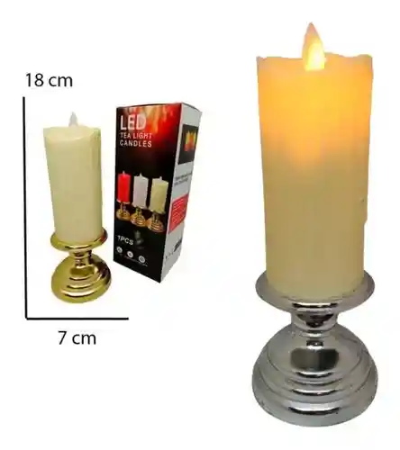 Velas Candelabro Vela Eléctrica Luz Led Eventos Fiestas 18cm