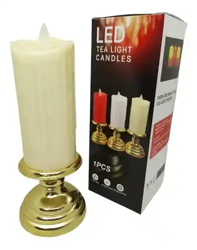 Velas Candelabro Vela Eléctrica Luz Led Eventos Fiestas 18cm