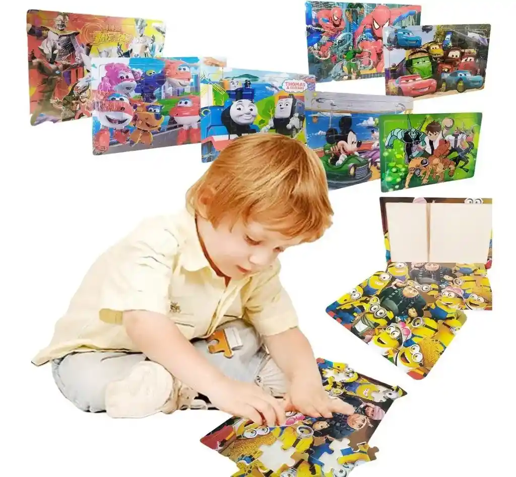 Rompecabezas Mdf Set X8 Personajes Juguete Infantil Niños