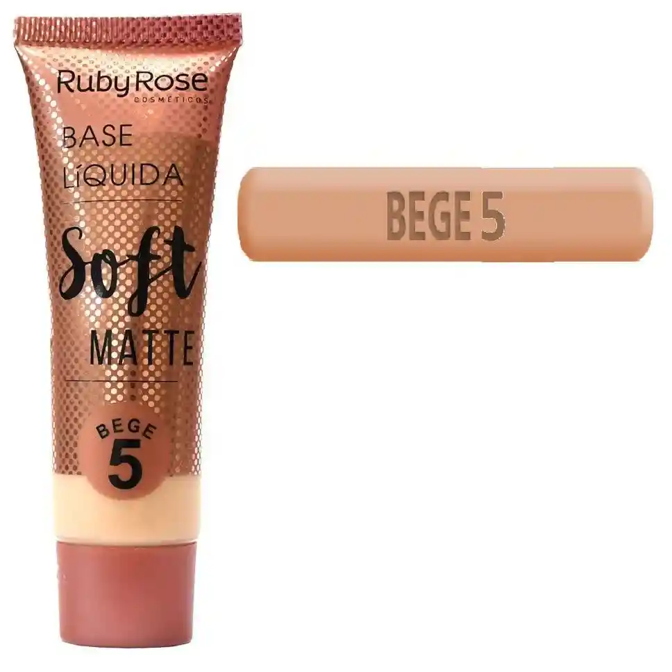  Base Liquida Soft Matte Bege 5 RUBY ROSE 