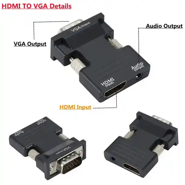 Adaptador Convertidor Hdmi A Vga - Hdmi Hembra / Vga Macho