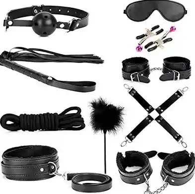 Kit De Juego Bondage 10 Piezas Negro