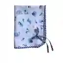 Cambiador Bebé Sencillo Borde Cebra Con Animales Y Palmeras Azul