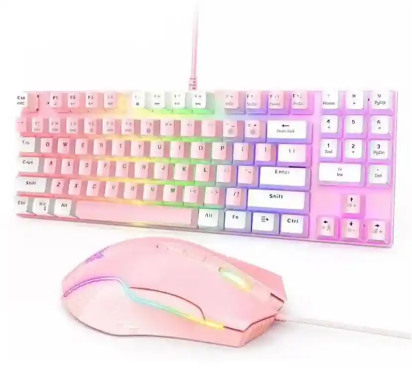 Diadema K9 Rosa+ Teclado Mecánico + Base + Pad Mouse Onikuma