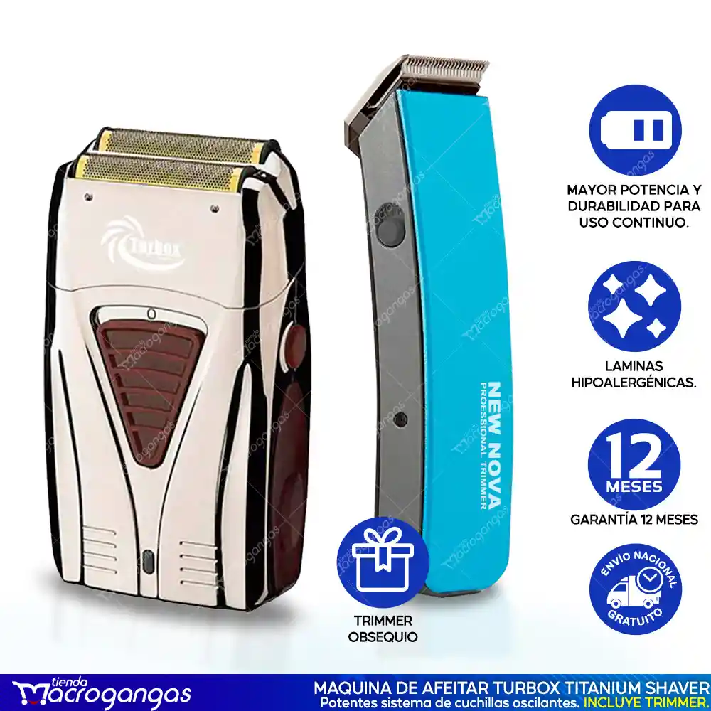 Máquina Afeitar Turbox Recargable Professional Shaver Finale