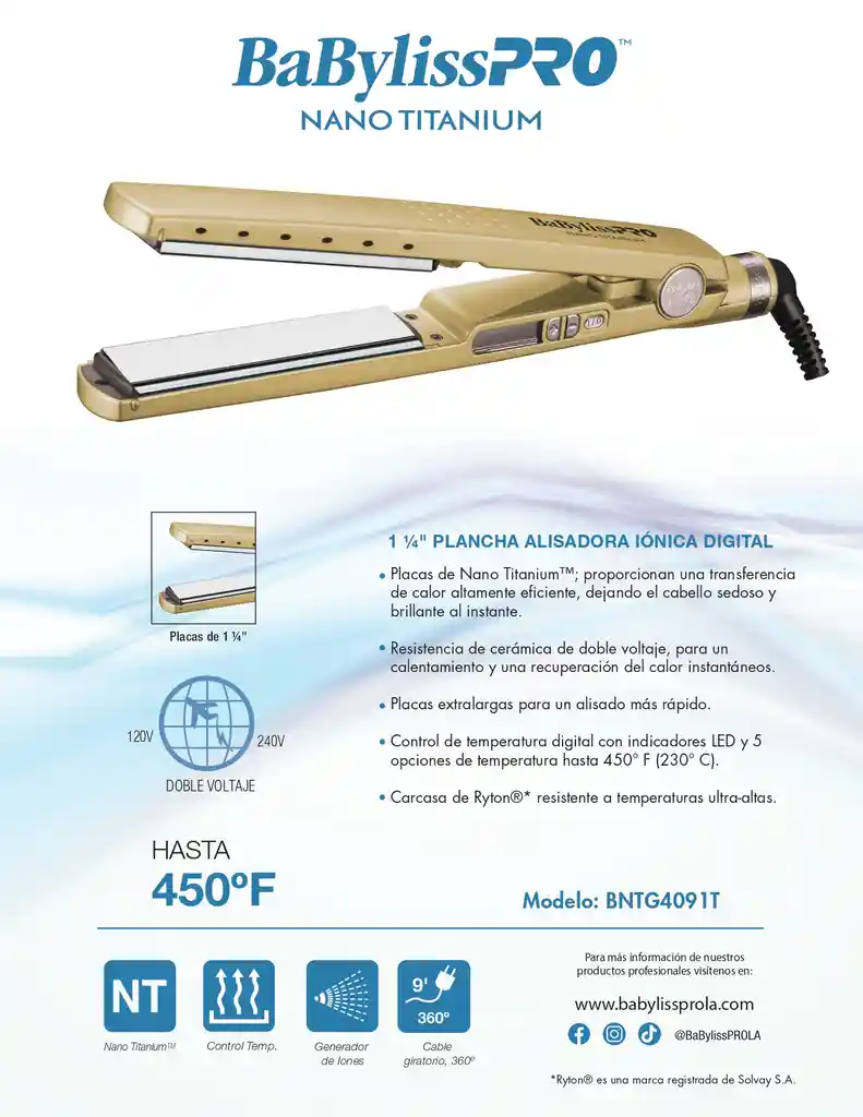  Plancha Digital Nano Titan Ium Gold 1 14" 