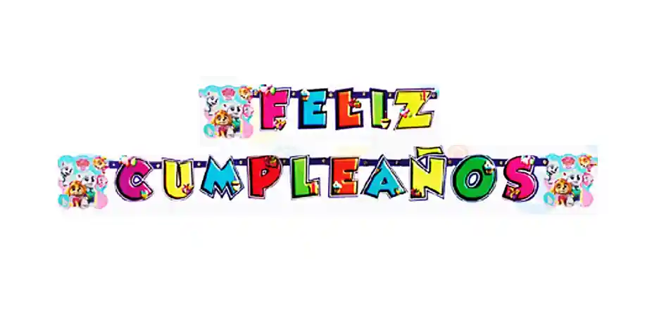 Letrero - Guirnalda Feliz Cumpleaños Niña Paw Patrol