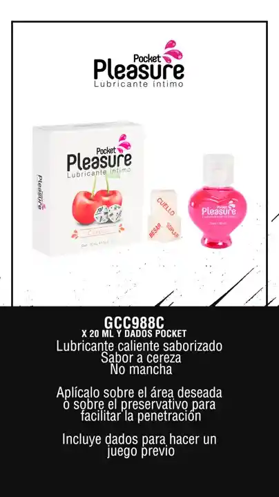 Kit: Lubricante Caliente Sabor A Cereza + Dados Luminosos