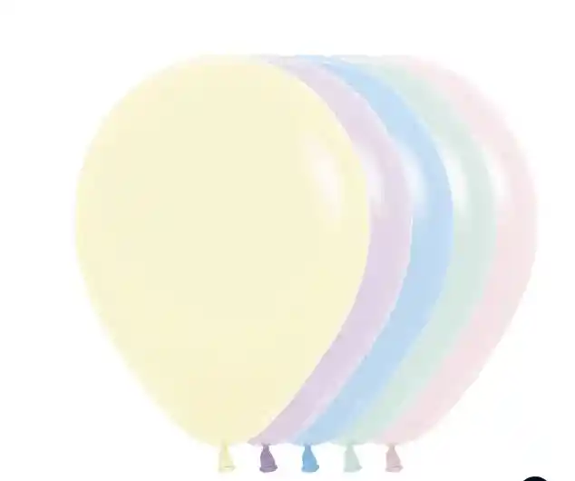 Globo Bomba R-12 Color Pastel Mate Surtido X 12 Und